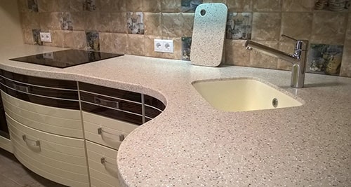 Изготовление столешниц для кухни из акрилового камня
